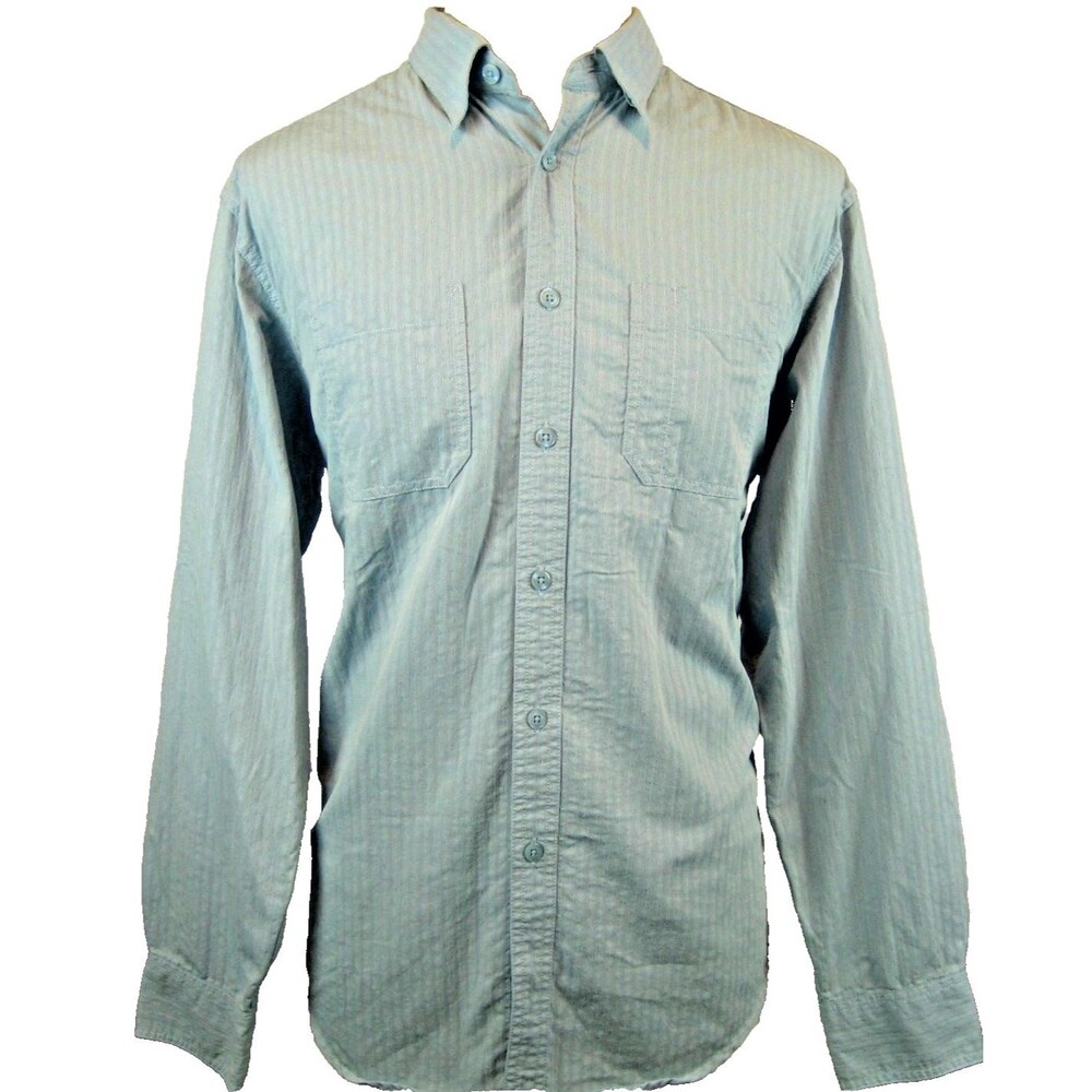 Mens Tommy Bahama Indigo Palms Green Cotton Blend LS Island Casual Shirt sz L/G